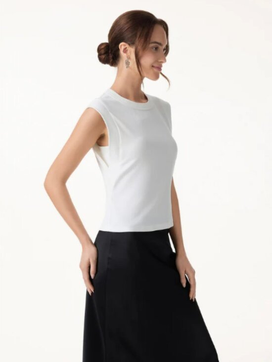 OGL Tops - OGL Soft Cotton Lyocell Cropped Wide Shoulder Tank